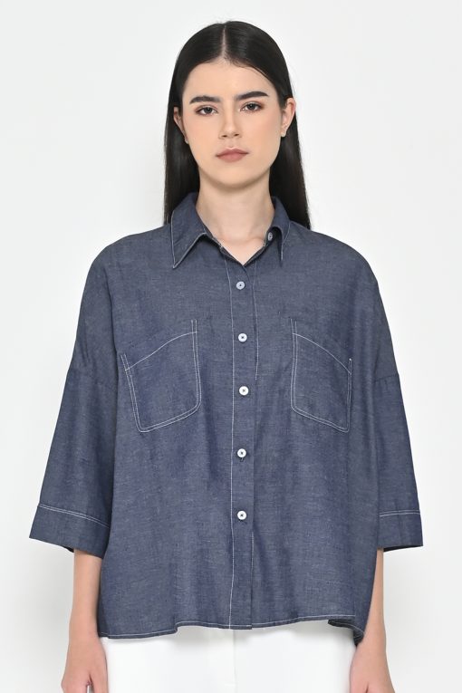 Neu'Mor Denim Medium Sleeve Shirt - A789 Denim