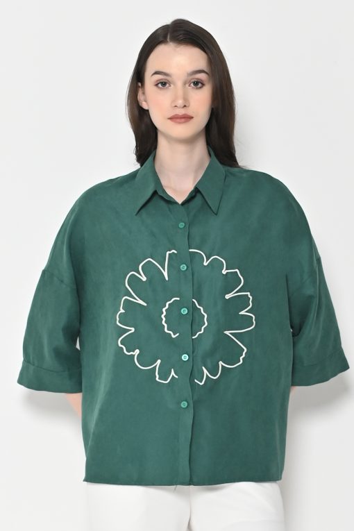 Neu'Mor Corduroy Floral Pattern Shirt - A784 Tosca