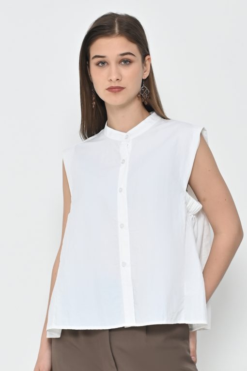 Neu'Mor Minimalist Sleeveless Top - A797 White