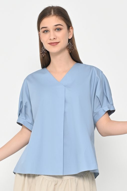 Neu'Mor Relaxed Fit V-Neck Shirt - A804 Blue