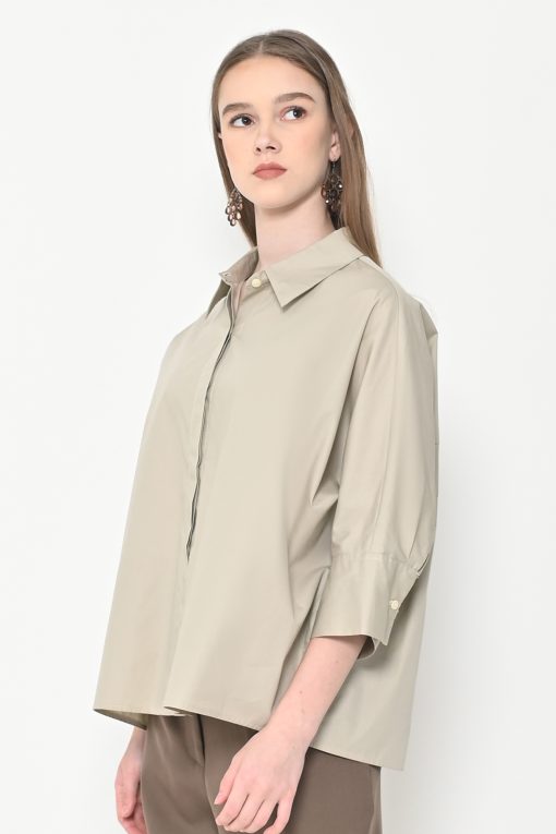 Neu'Mor Relaxed Fit Collared Top - A809 Cream