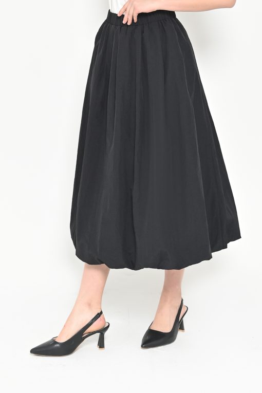Neu'Mor Balloon Hem Midi Skirt - N313 Black