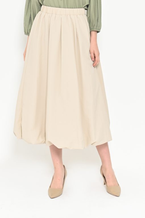 Neu'Mor Balloon Hem Midi Skirt - N313 Cream