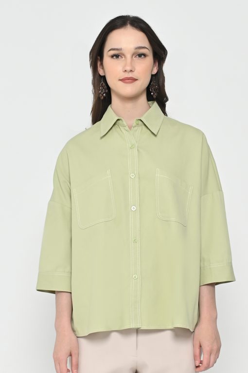 Neu'Mor Relaxed Fit Pocket Shirt - 789A Green