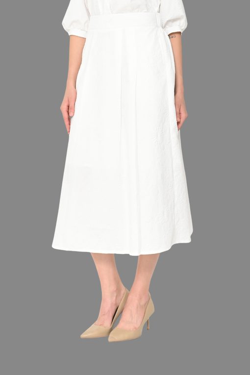 Neu'Mor Chasya Midi Skirt - 316N White
