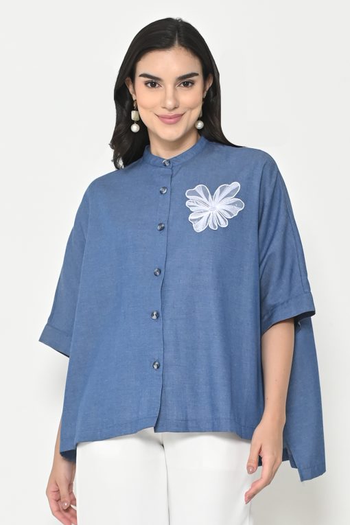Neu'Mor Butterfly Charm Blouse - 848A Blue