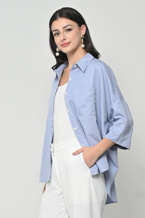 Neu'Mor Oversized Pocket Shirt - A859 Blue